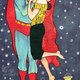 Illustration for article titled Superman and Lois Lane reenact Klimts The Kiss